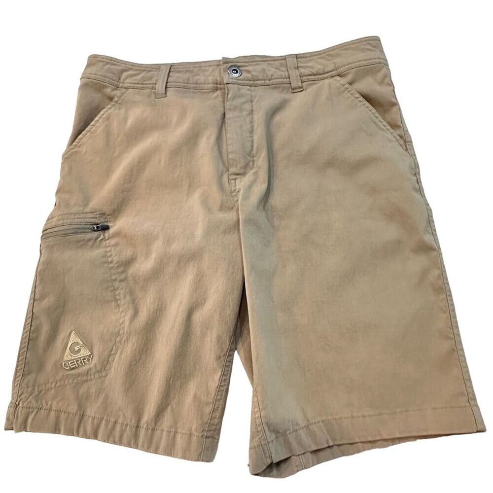 Gerry Men's Cargo Shorts Brown Size 34 Casual Summer Zip Pockets